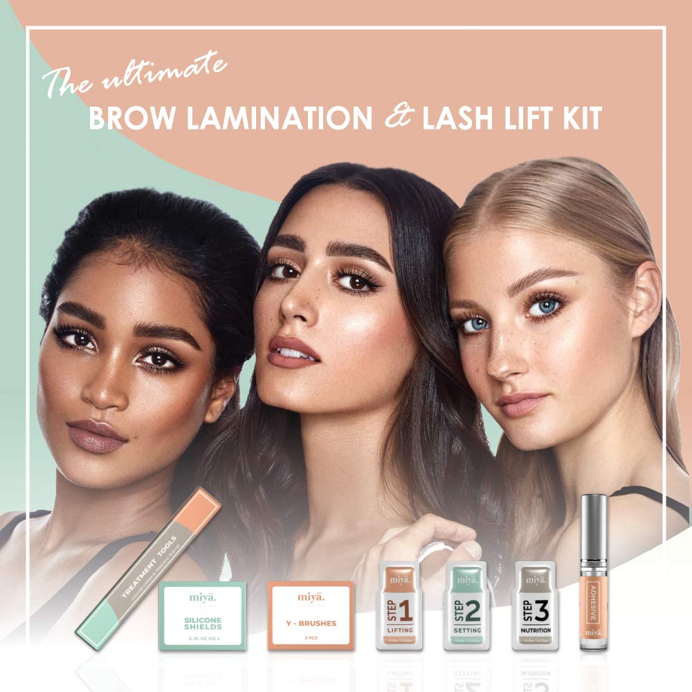 MIYA LASH pro tools display precision items for lash lifting and brow lamination.