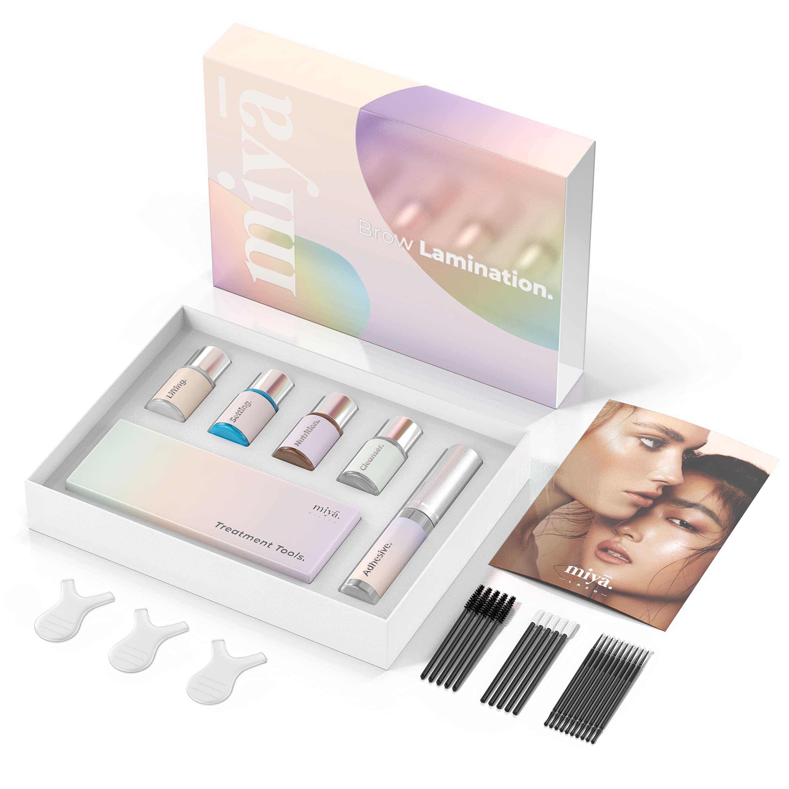 Miya Lash kit full set with before/after brow results