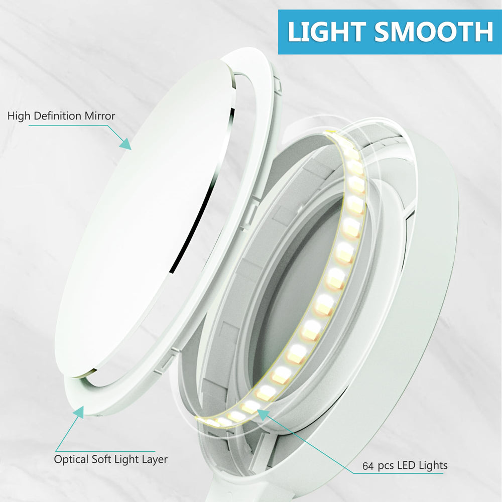 MIYADIVA 1550mAh battery mirror with cordless use up to 20 hours