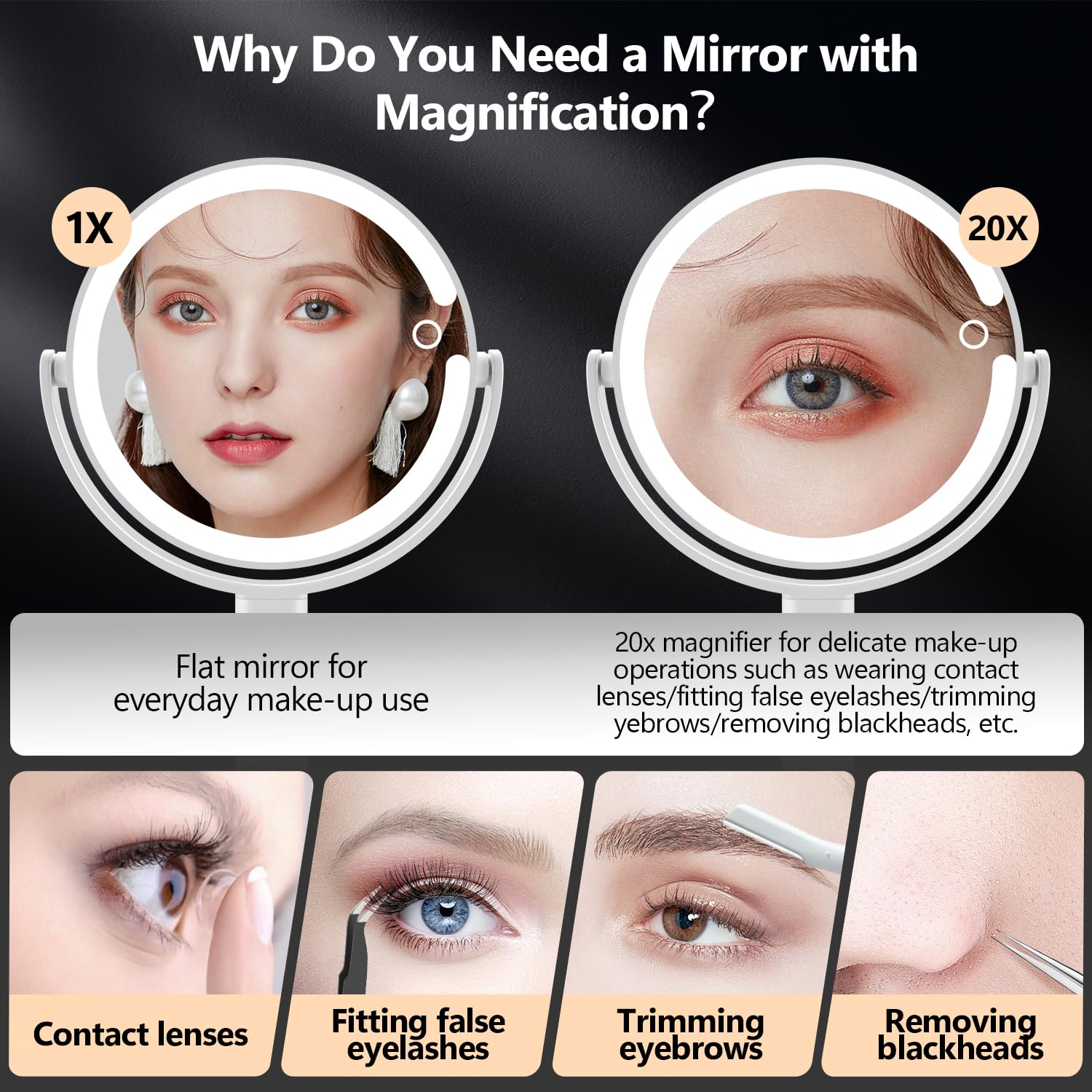 MIYADIVA 80 LEDs provide bright, even illumination for makeup routines.