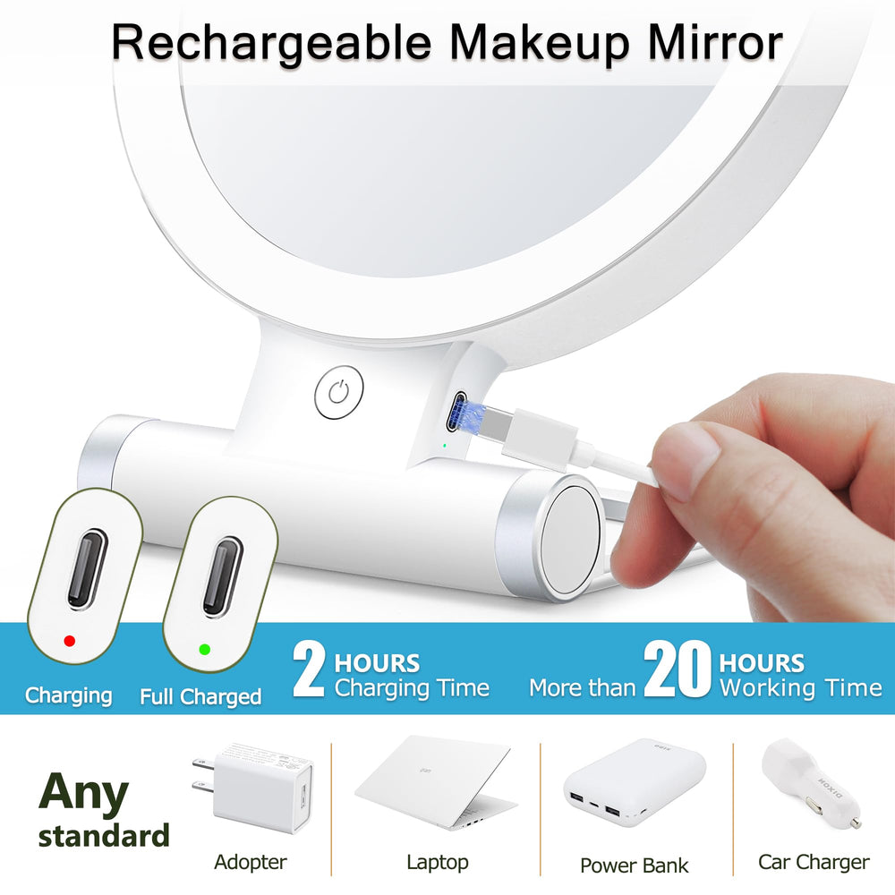 MIYADIVA adjustable-handle mirror enables easy positioning during use