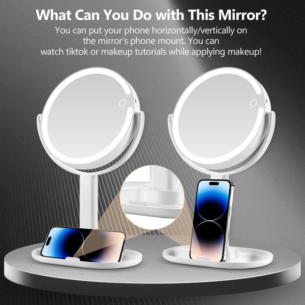 MIYADIVA lighted mirror adjustable brightness and color temperature.