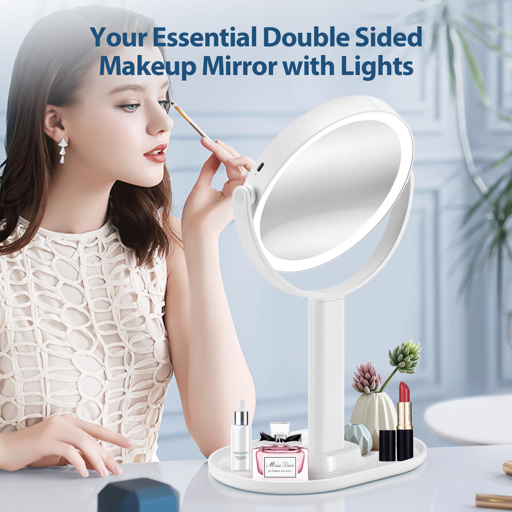 MIYADIVA lighted makeup mirror detachable travel design for compact packing.