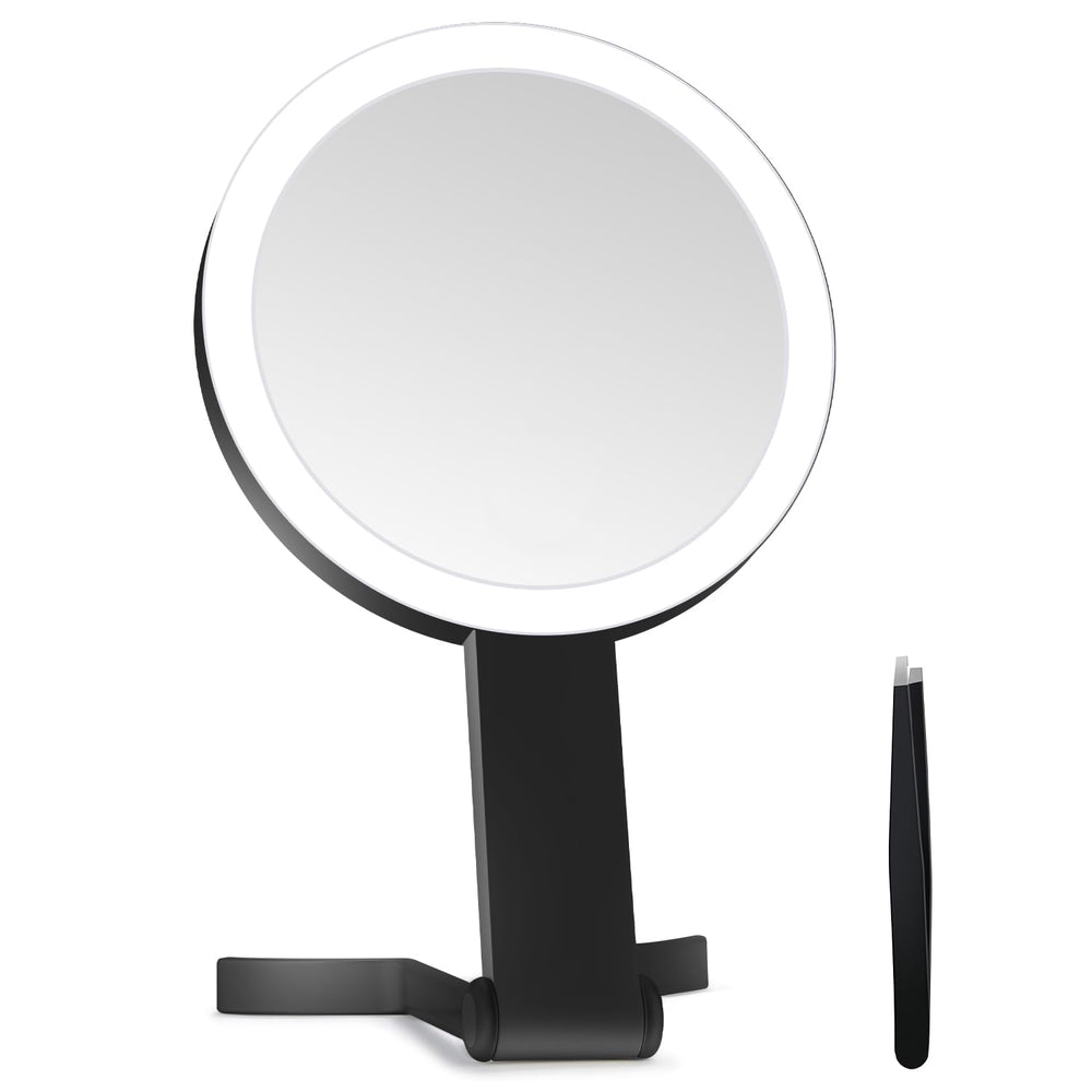 MIYADIVA lighted makeup mirror front view with 1x and 30x magnification for precise tasks