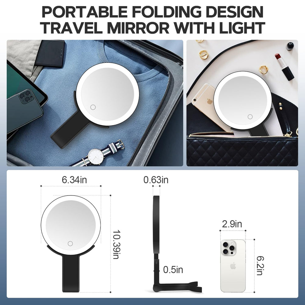 MIYADIVA handheld-mirror mode with stand for portable touch-ups