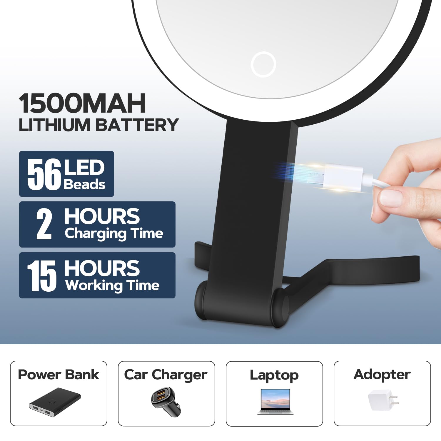 MIYADIVA table-top lighted makeup mirror ready for easy makeup application