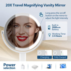 MIYADIVA lighted makeup mirror three-color LED for customized lighting conditions.
