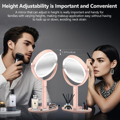 MIYADIVA makeup mirror 360° rotation for easy viewing angles.