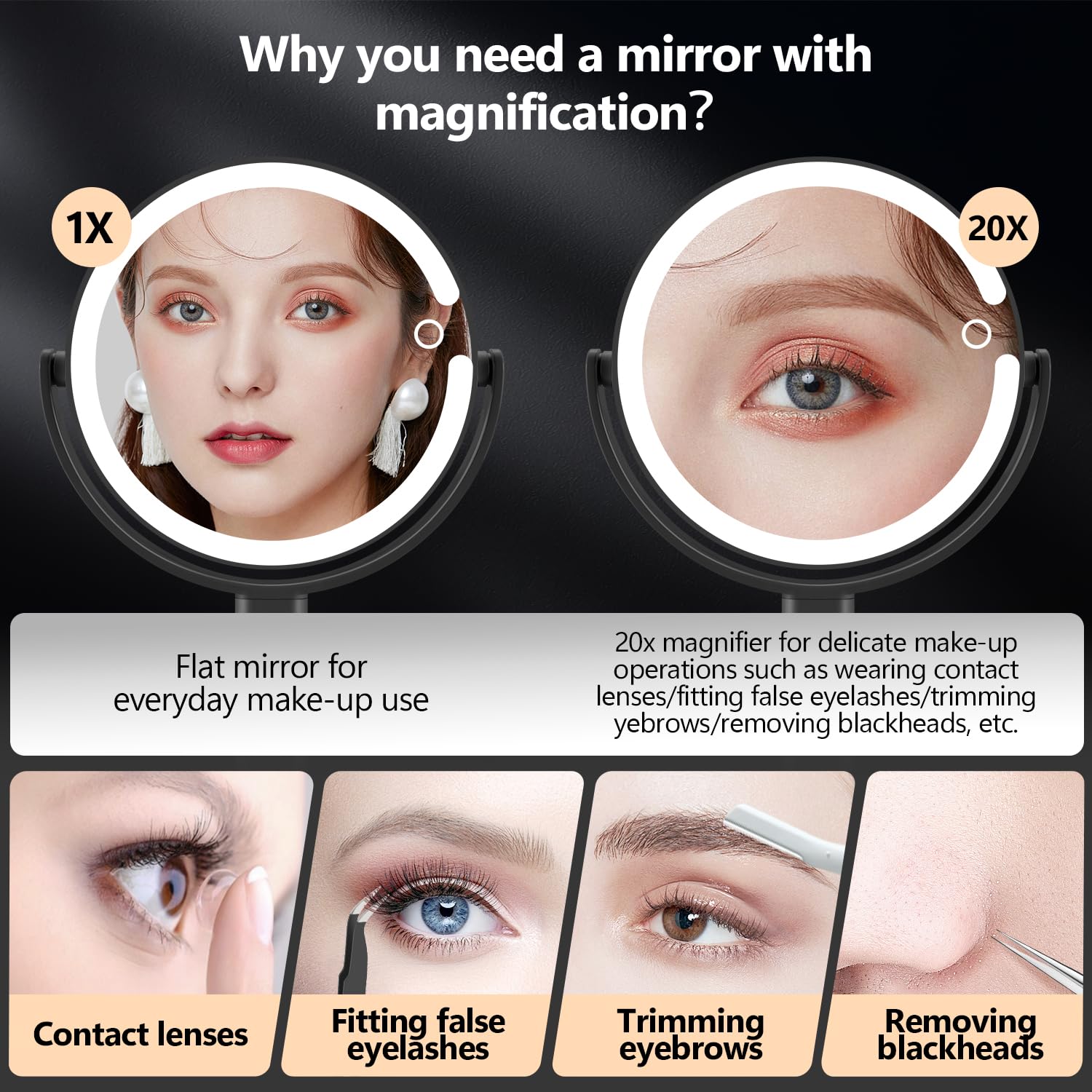MIYADIVA makeup mirror 80 LEDs deliver bright, even illumination.