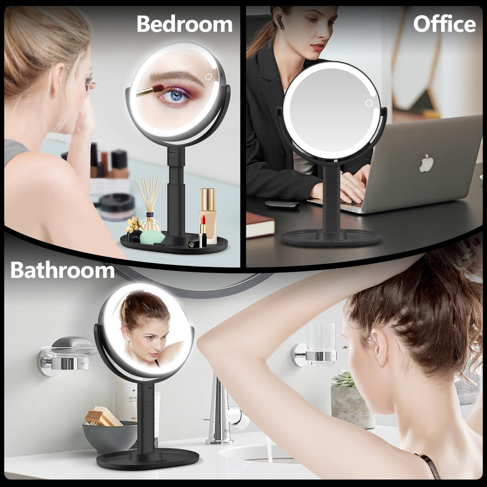 MIYADIVA makeup mirror cordless operation thanks to built-in battery