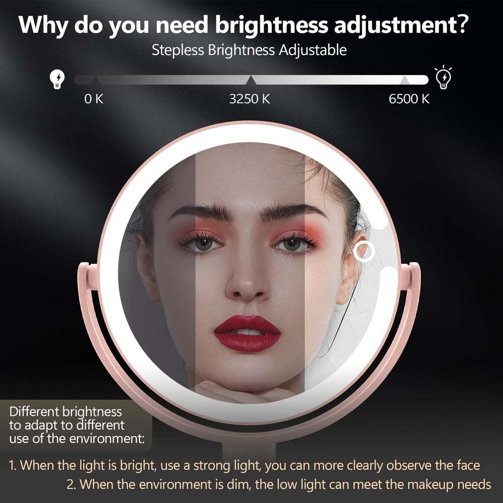 MIYADIVA makeup mirror powered by 2000mAh battery for cordless use.