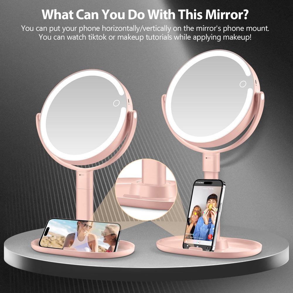 MIYADIVA makeup mirror fits a desk vanity setup neatly.