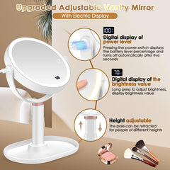 MIYADIVA makeup mirror height adjustable for comfortable vanity setup.