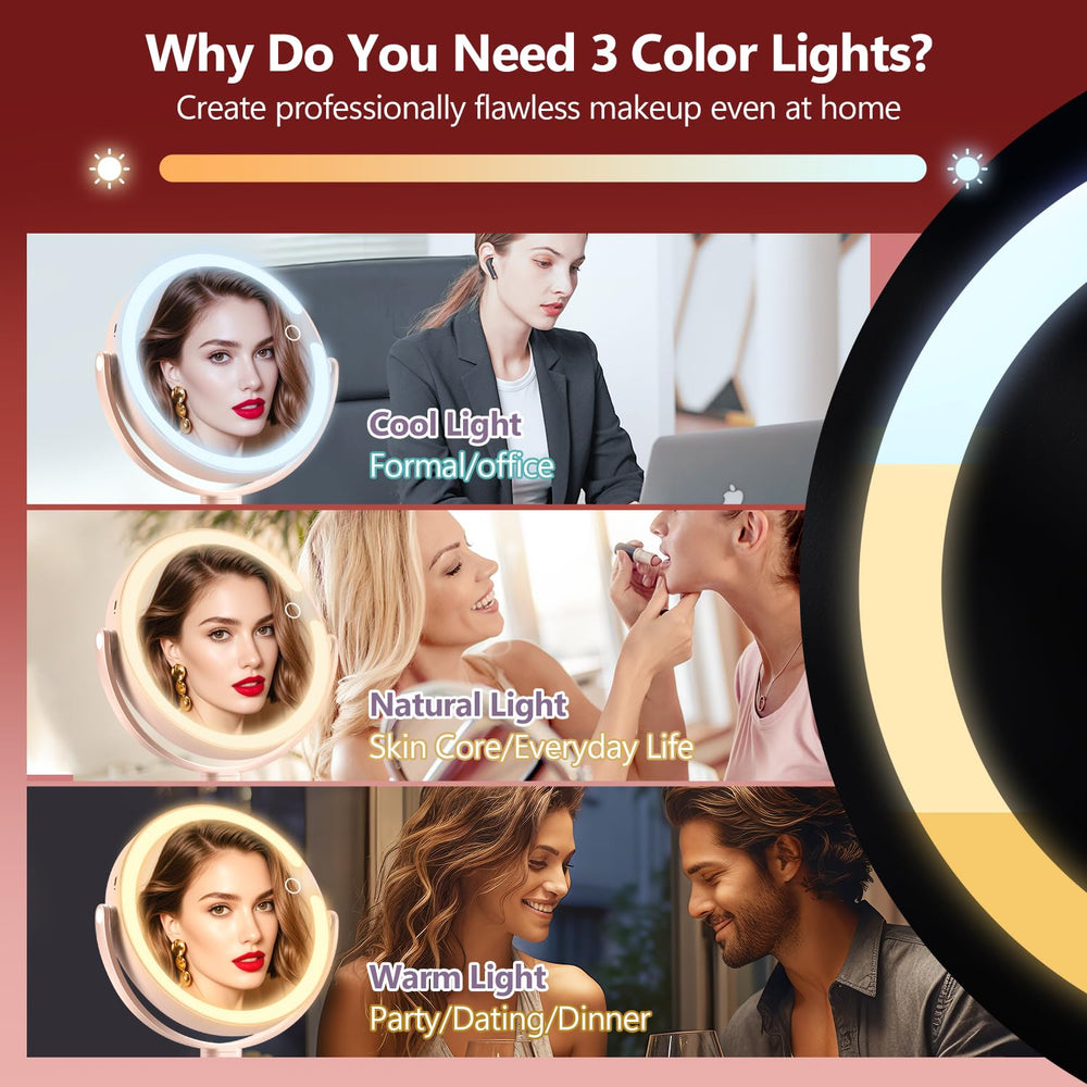 MIYADIVA mirror-lights 360-degree rotation lets you angle the view