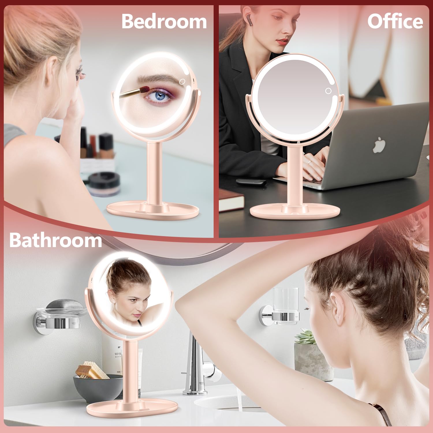 MIYADIVA makeup-mirror-lights stands ready for daily routines on a compact desk