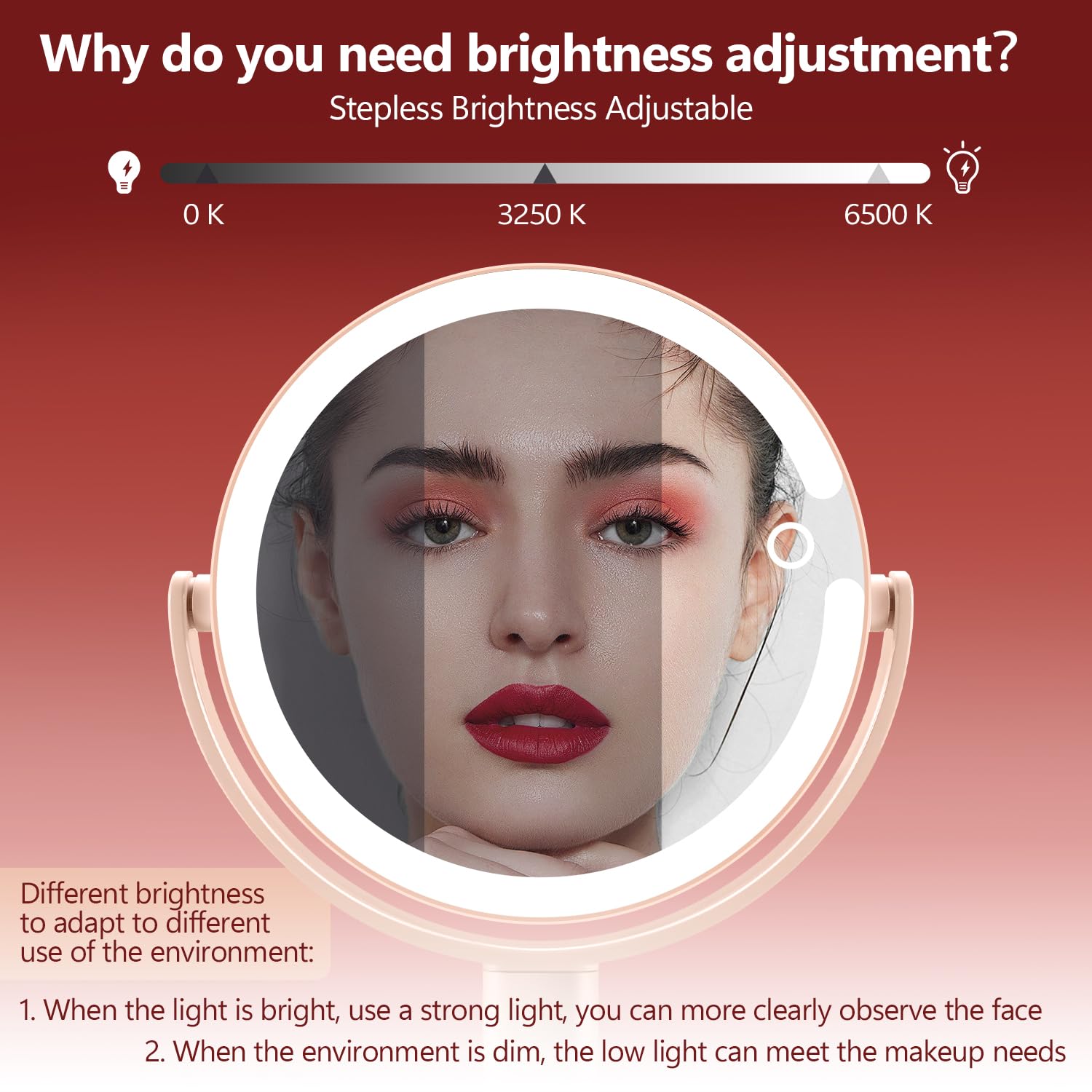 MIYADIVA mirror-lights includes phone holder for tutorials during makeup