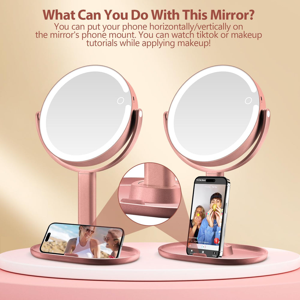 MIYADIVA built-in phone holder for tutorials while applying makeup.