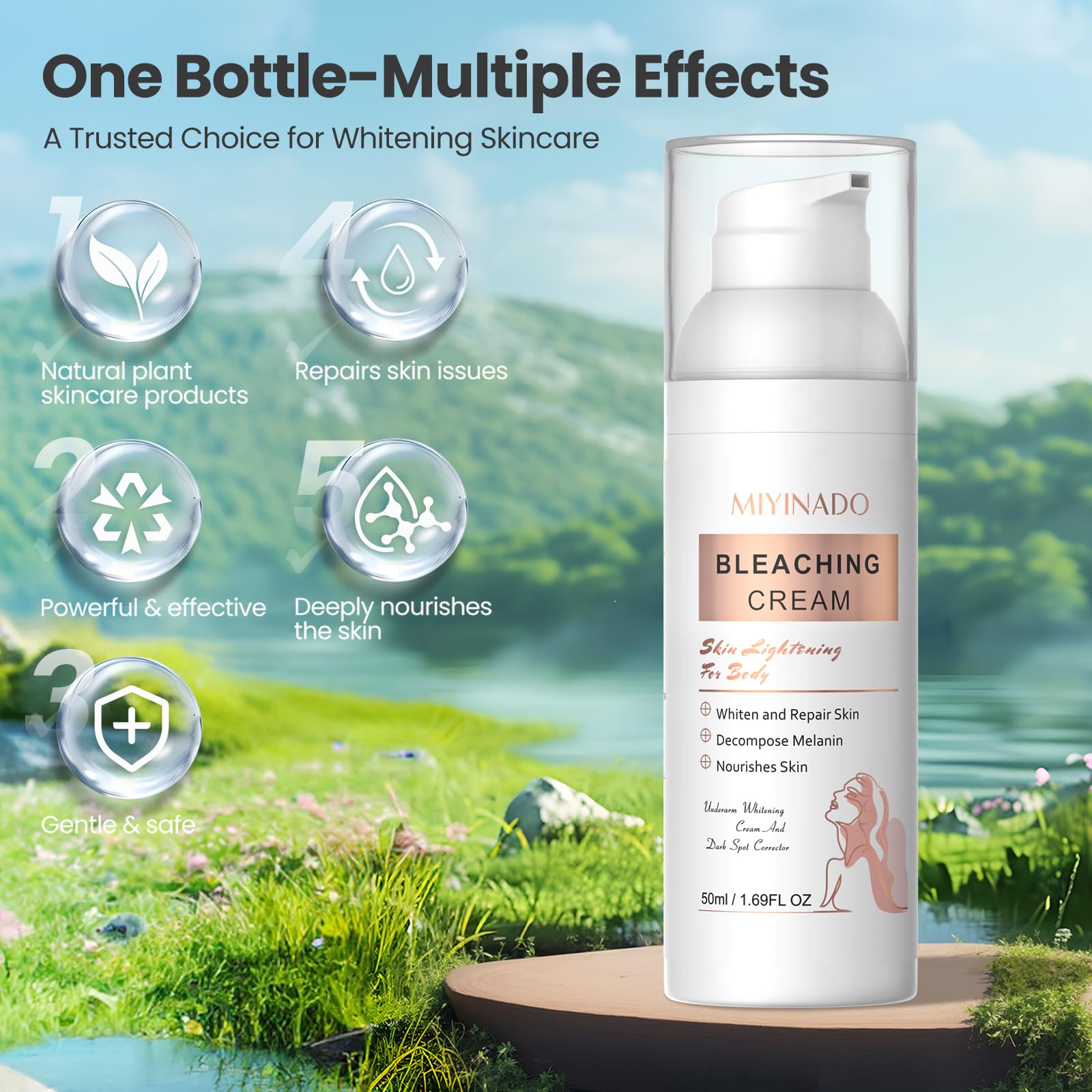 MIYINADO Skin Lightening Cream texture swirl shows creamy consistency for smooth application