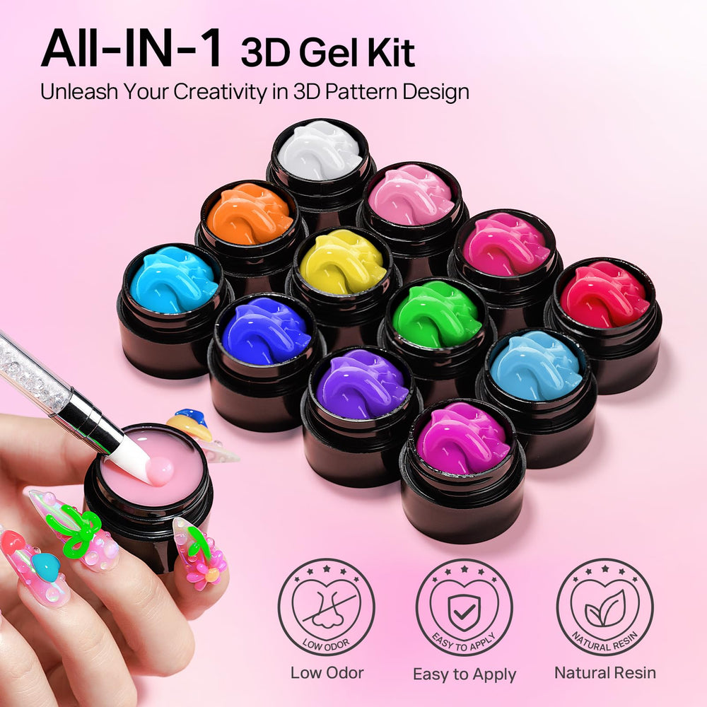 MIZHSE 3D nail gel chrome powder application for metallic accents.