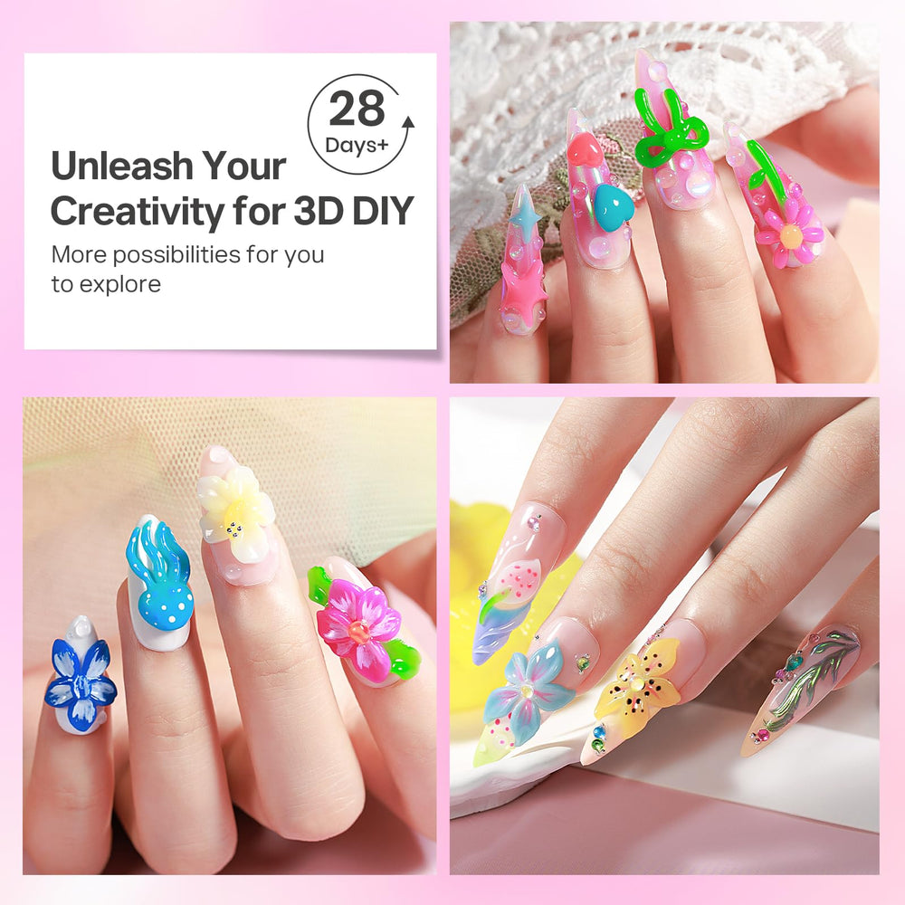 MIZHSE nail 3D gel sculpting process roll and sculpt demonstrates workflow.