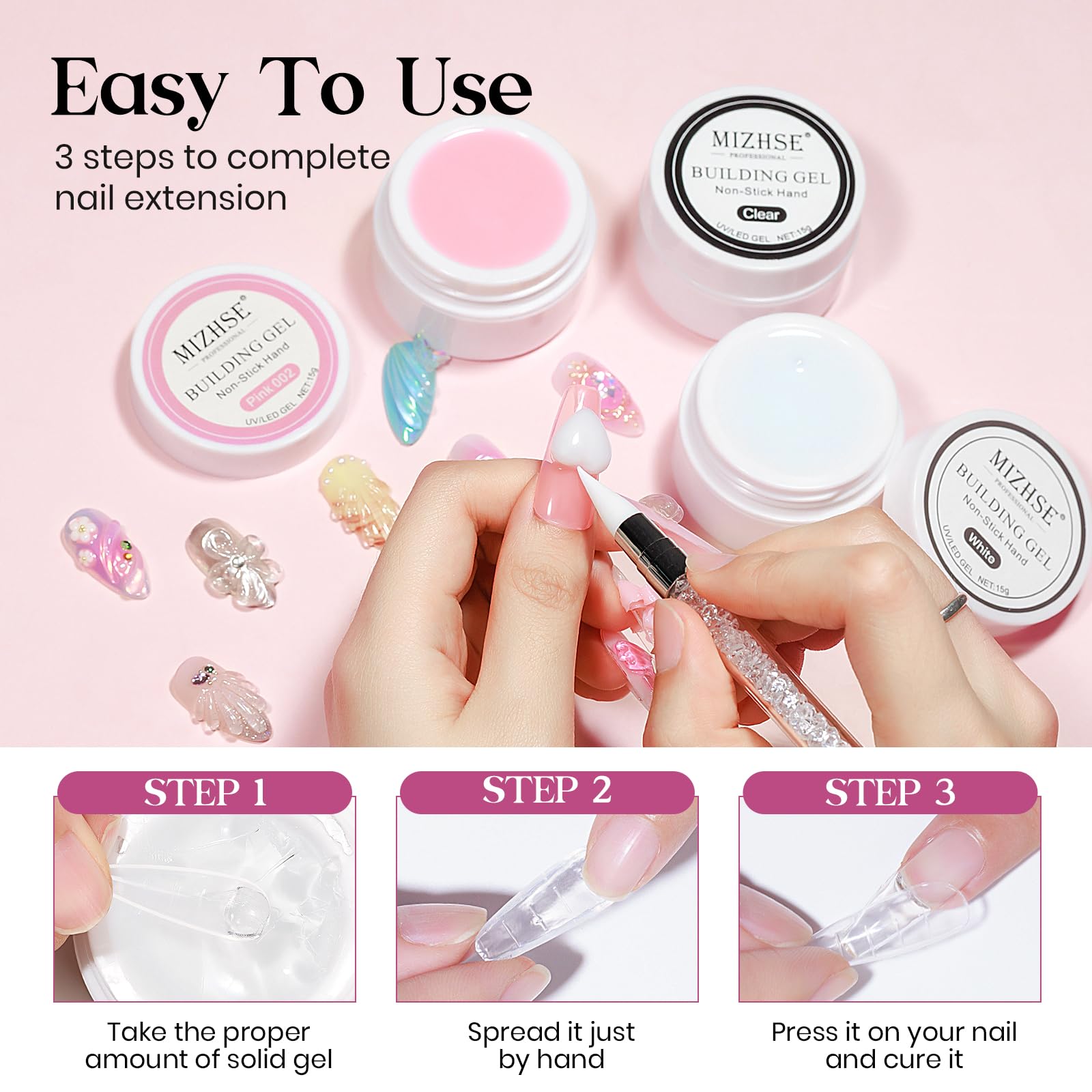 MIZHSE Mini file shows precise shaping during DIY nail art sessions.