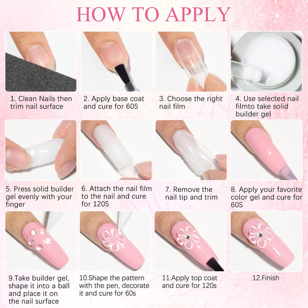 MIZHSE solid builder gel includes 36 nail tips in kit