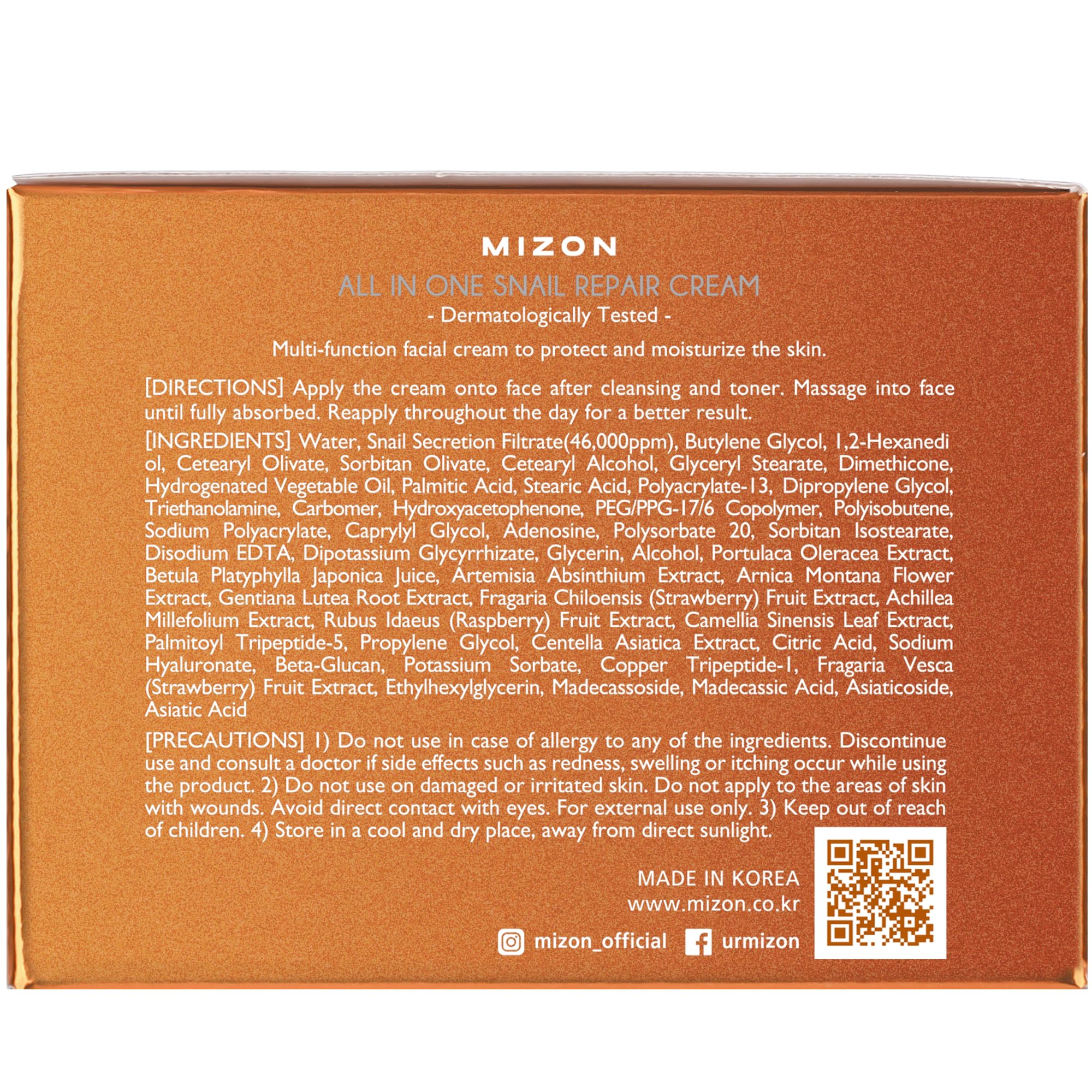MIZON AllinOne Cream in flat lay setup ready for daily use