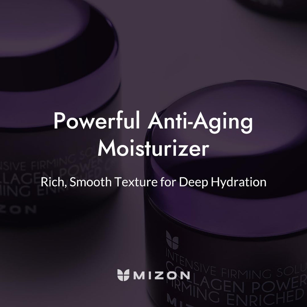 MIZON Collagen Line jar open for nourishing night routine.