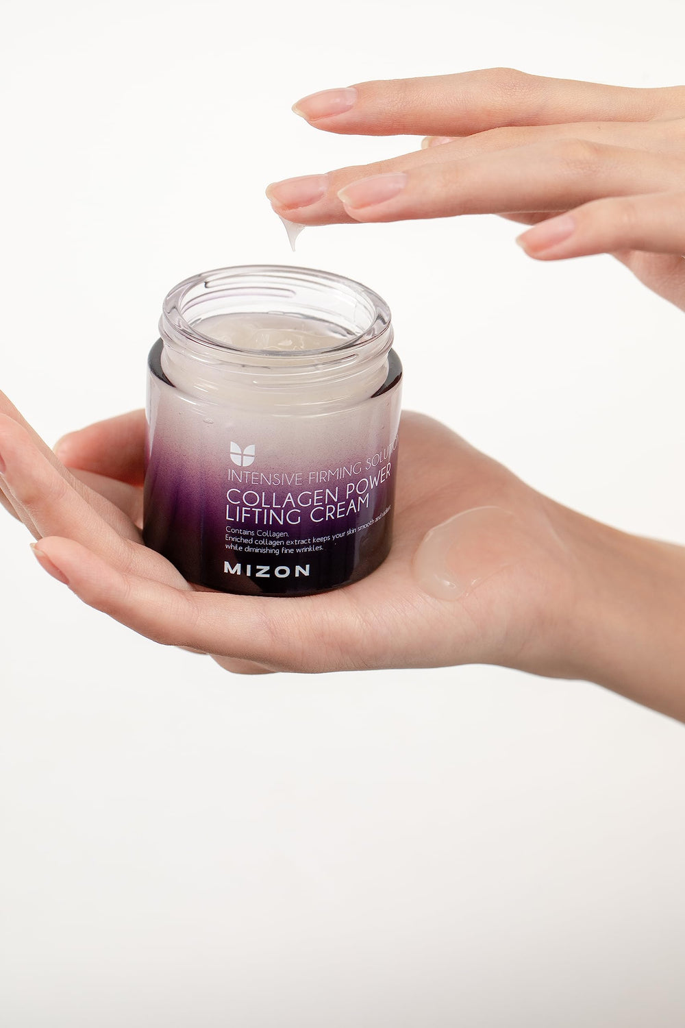 MIZON Collagen Power Lifting Cream highlighting hydration and radiance benefits