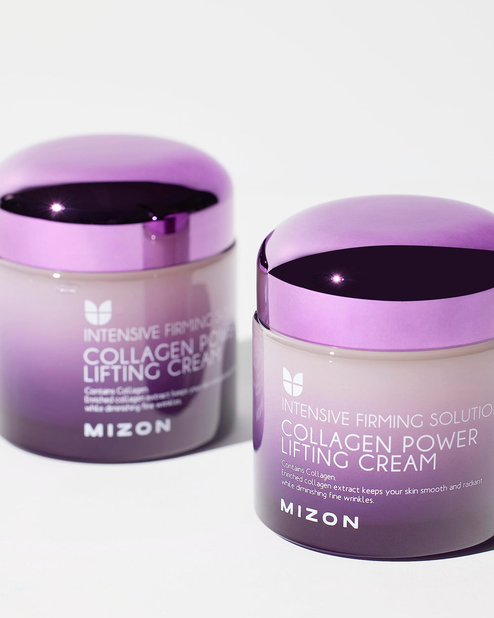 MIZON Collagen Power Lifting Cream ingredients chart emphasizing marine collagen and adenosine