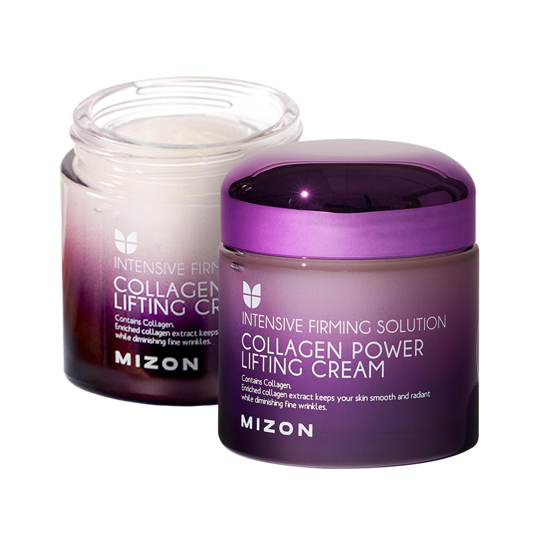 MIZON Collagen Power Lifting Cream tube closeup showing smooth hydration potential