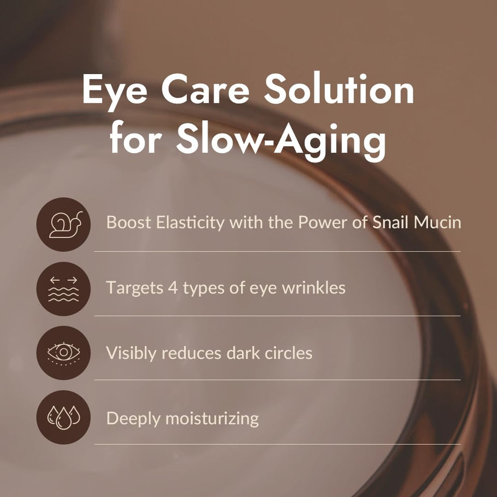 MIZON Snail Line Eye Cream close-up with Adenosine and Niacinamide ingredients.