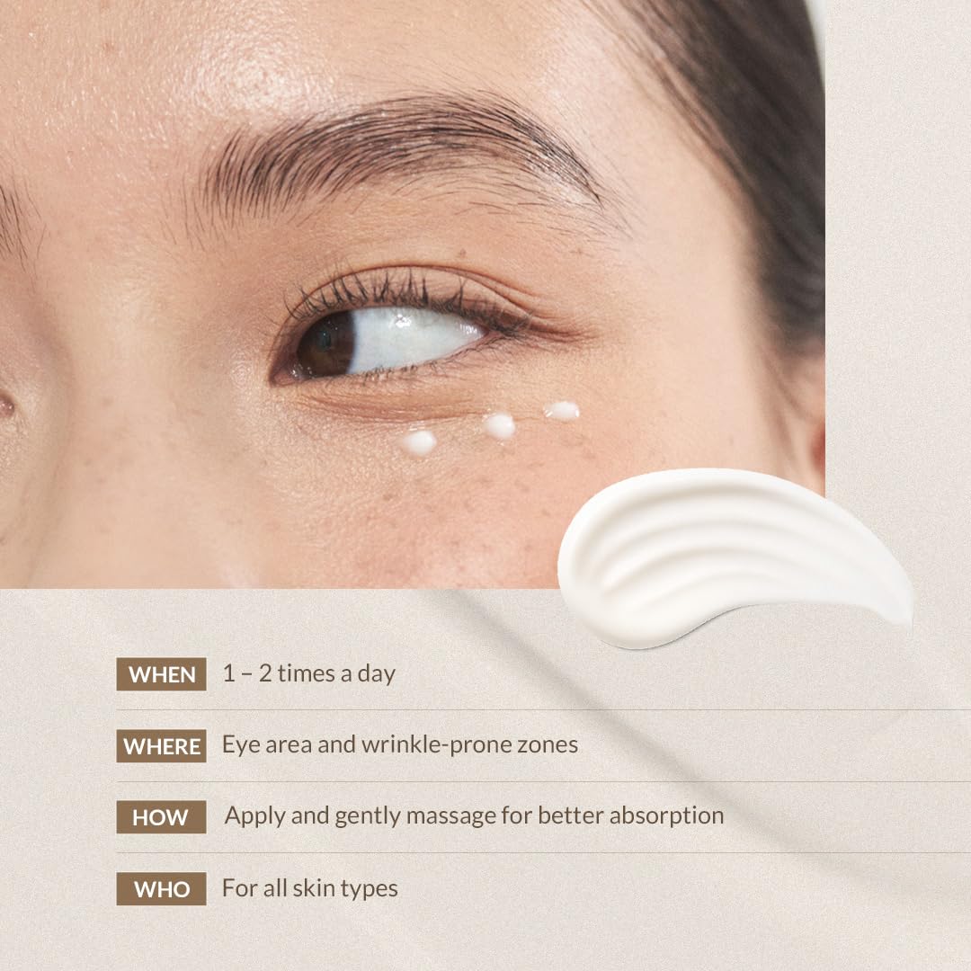 MIZON Snail Line Eye Cream jar close-up reveals creamy consistency.