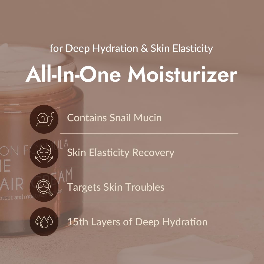 MIZON snail repair cream box packaging presents a trusted daily moisturizer concept