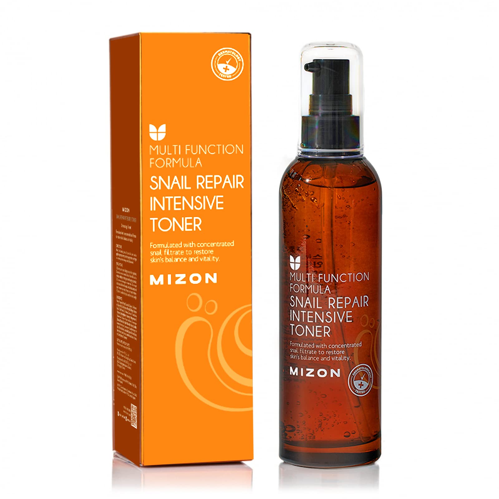 MIZON Snail Repair Intensive Toner bottle highlighting nourishing hydration.
