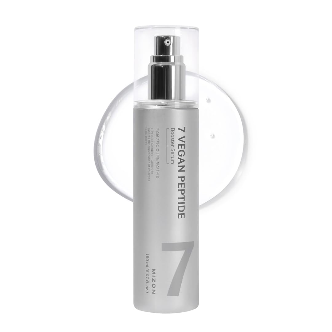 MIZON 7-Peptide Booster Serum bottle with dropper for deep hydration and firming.