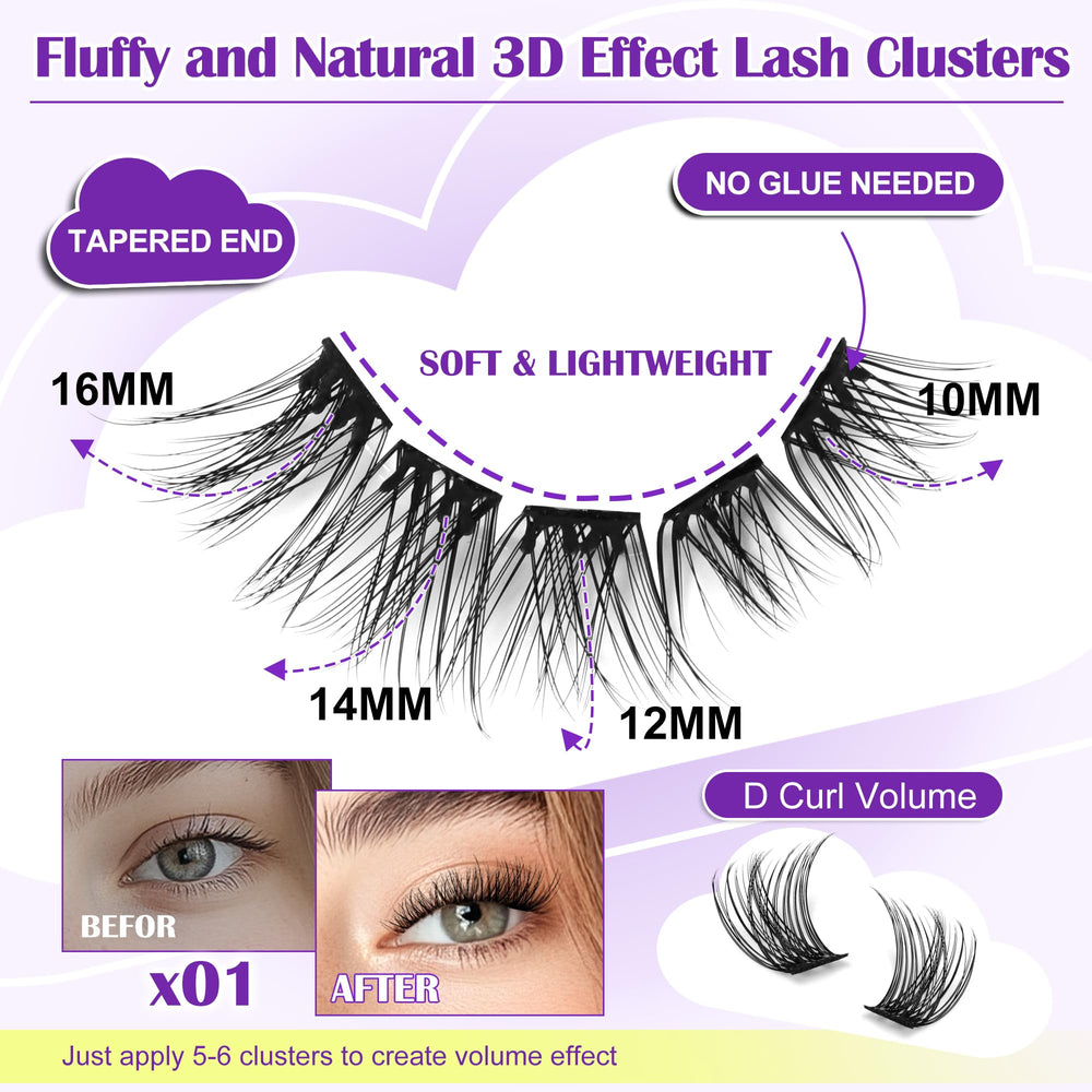 JoMay 48pcs kit contents with 10-16mm clusters for versatile looks.