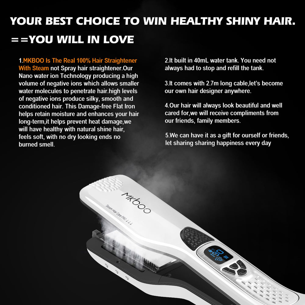 MKBOO with 3D combs and titanium plate for snag-free, glossy results