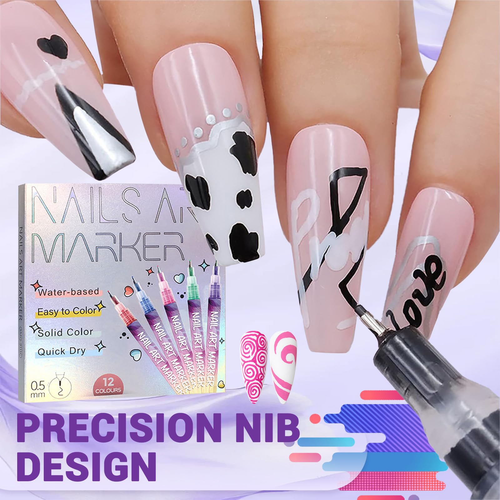 MKNZOME detail-work nail art visuals showcase precise liner capabilities.
