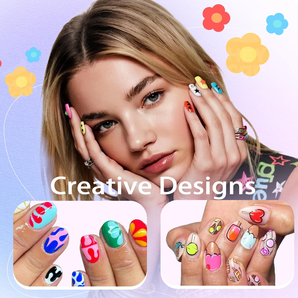 MKNZOME DIY nail art kit in use for intricate patterns
