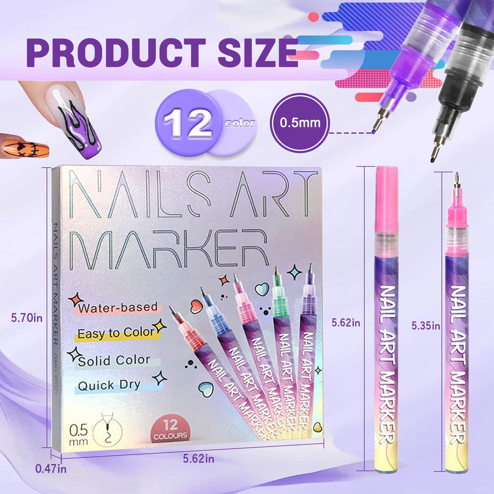 MKNZOME easy-clean nail art pen simplifies maintenance after use.
