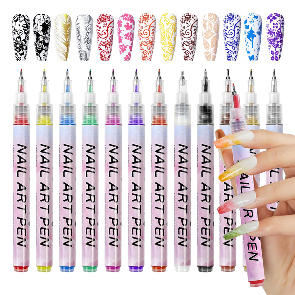 MKNZOME nail art pens cap closeup showing secure cap to prevent drying