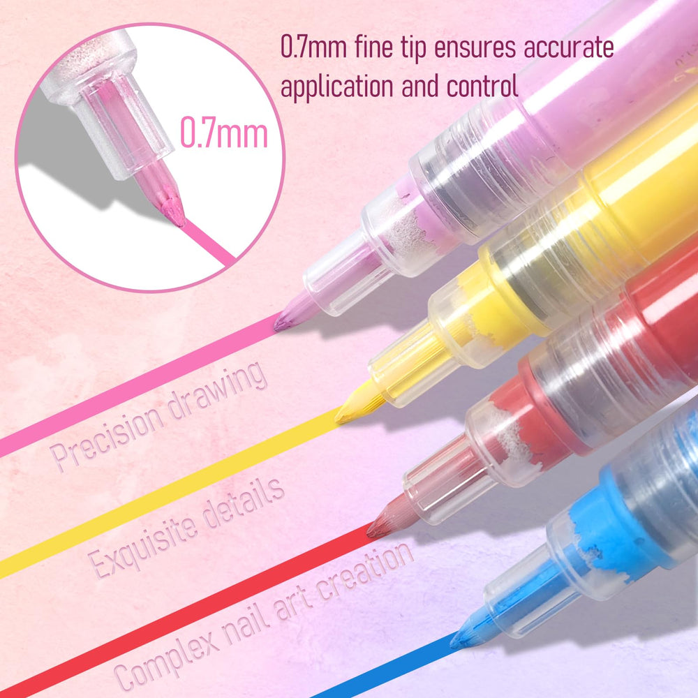 MKNZOME nail art pens color range enables bold, vibrant designs.