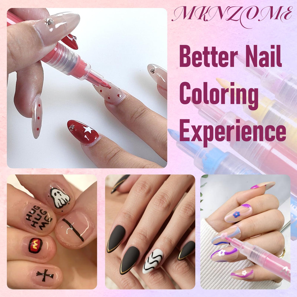MKNZOME nail art pens easy-clean nibs maintain performance and hygiene.