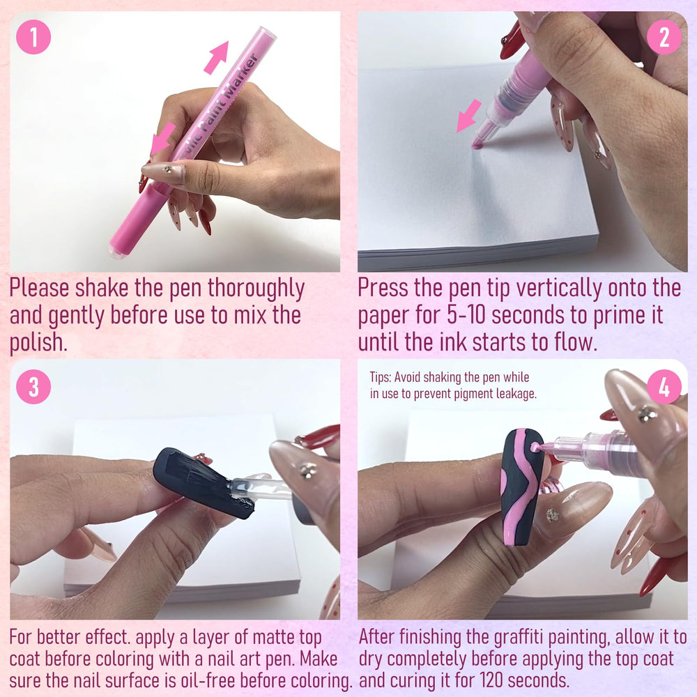 MKNZOME nail art pens ergonomic grip reduces hand fatigue during long sessions.
