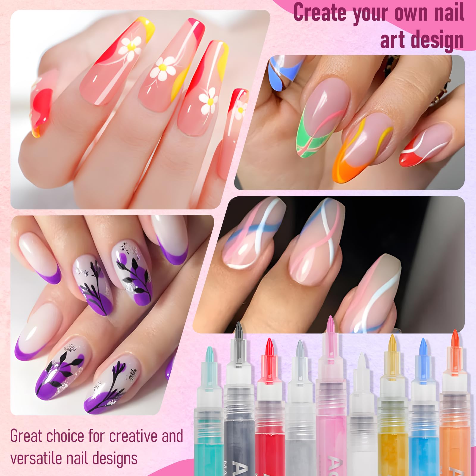 MKNZOME vibrant colors on nails dry quickly to reduce smudges.