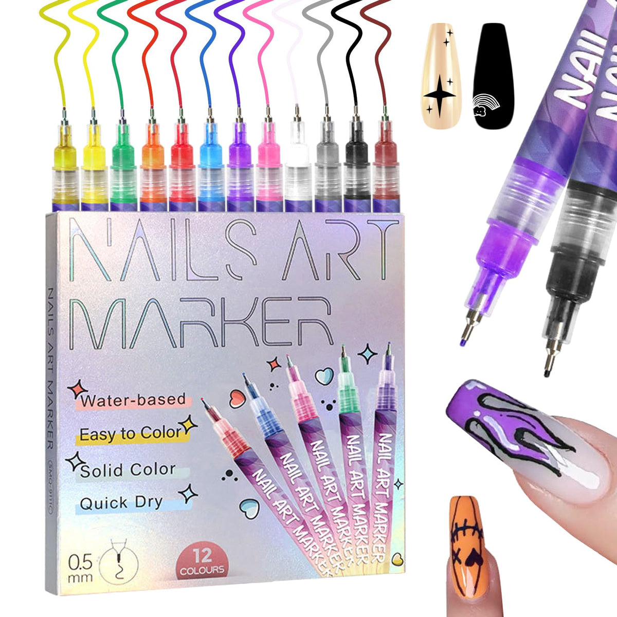 MKNZOME precision-tip nail art pen for intricate detailing and clean lines.