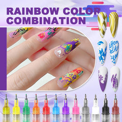 MKNZOME vibrant colors nail art pen with quick-drying pigment for bold designs.