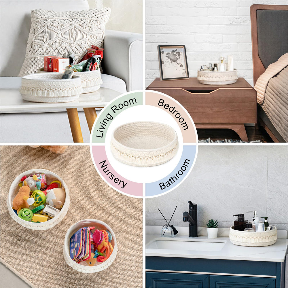 Mkono bathroom towel storage basket keeps towels tidy and reachable in compact bathrooms.