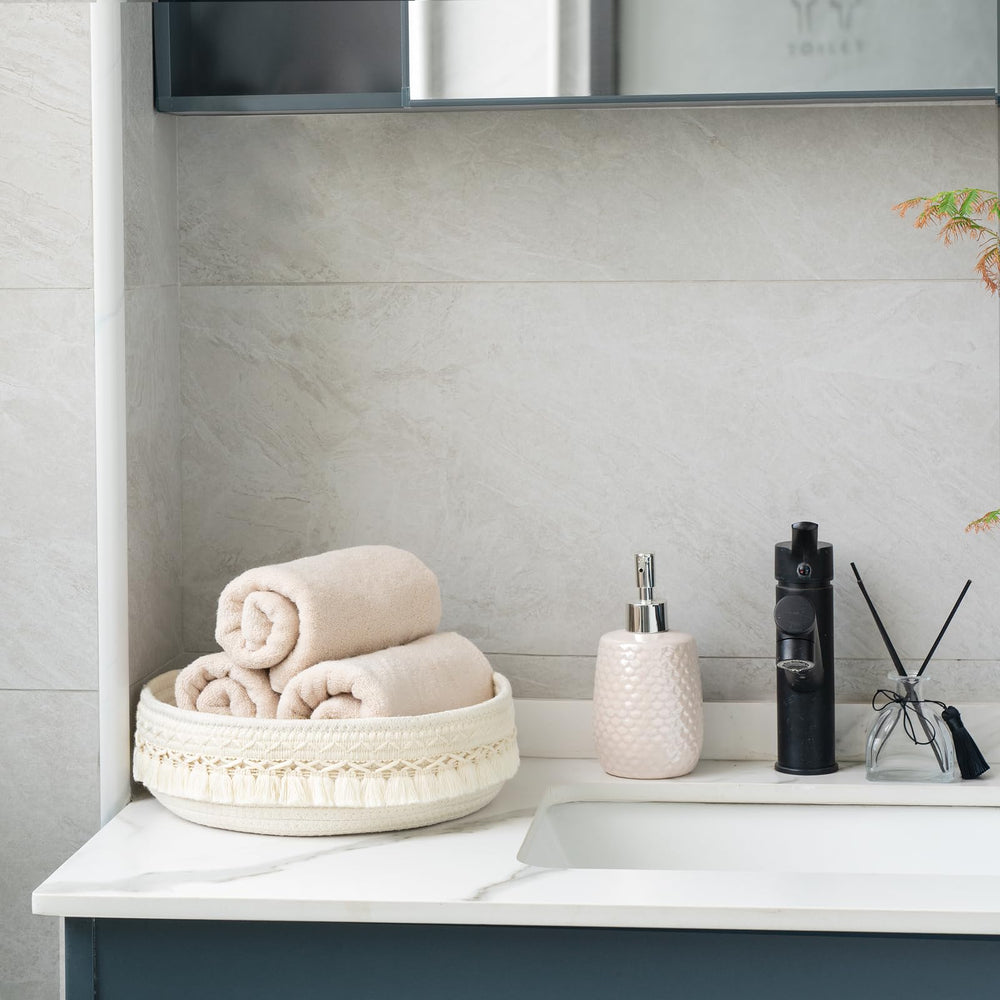 Mkono gift-ready makeup storage basket presents a stylish, practical, organization-ready option.